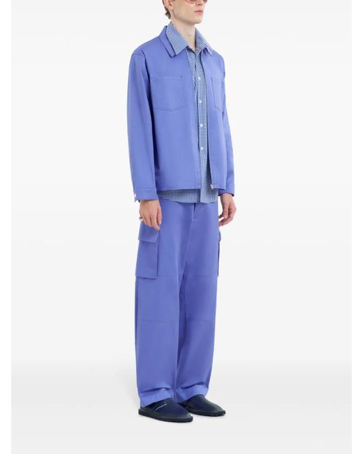 Marni Blue Check Pattern Shirt for men