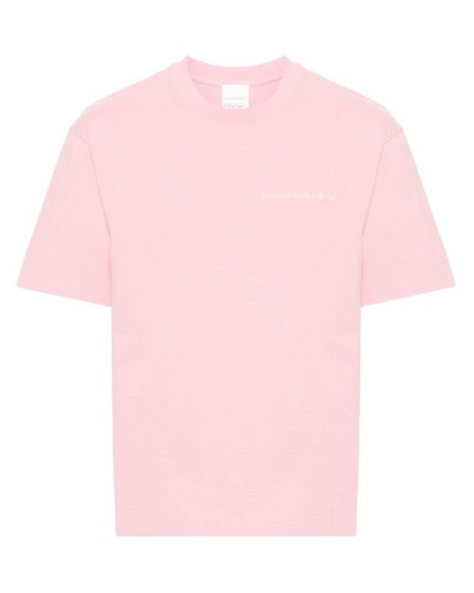 Stockholm Surfboard Club Pink T-Shirt mit Logo-Stickerei