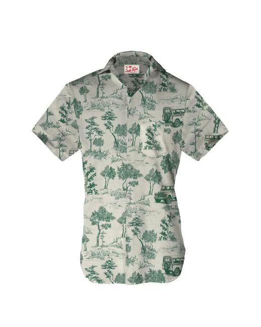 Mc2 Saint Barth Green Toile Print Shirt for men