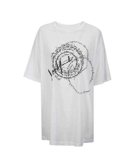 Yohji Yamamoto Gray Swirl-Print Oversized T-Shirt