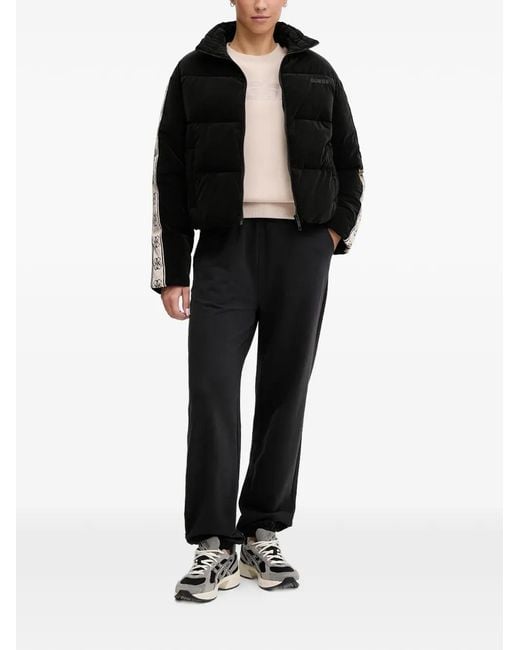 Guess Black Logo-Tape Padded Jacket