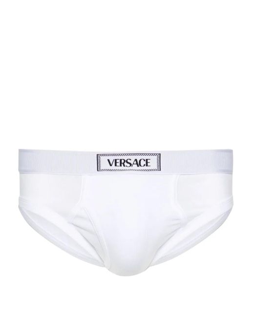 Versace 90S Slip Met Logo in het White voor heren