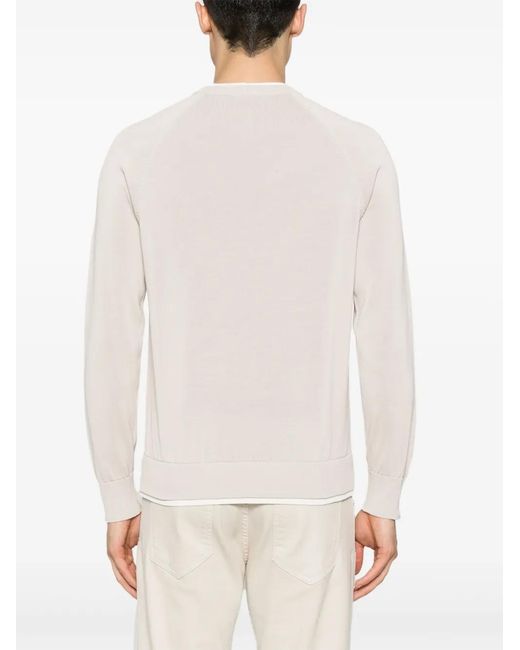 Eleventy Natural Layered Ribbed Jumper for men
