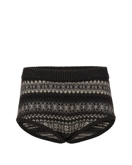 Magda Butrym Black Fair Isle Knit Shorts