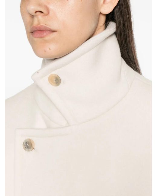 Semicouture White Button-Fastening Oversized Coat