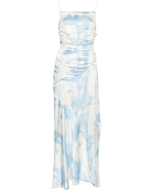 Ganni Maxi-jurk Met Bloemenprint in het Blue
