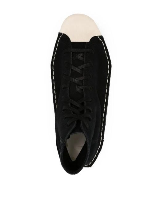 Y-3 Black Lace-Up Platform Sneakers