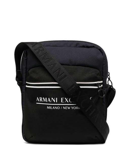 Armani Exchange Logo print Messenger Bag in Black for Men Lyst