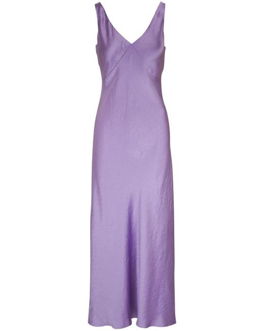 Vince Purple Satin Maxi Dress