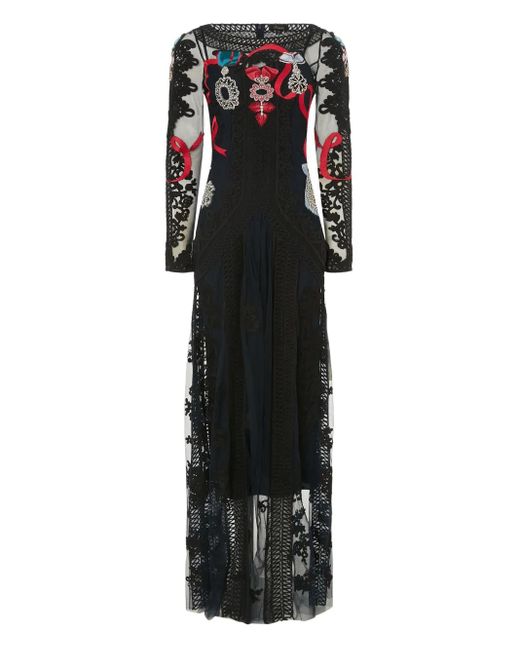 Robe Diamantine En Dentelle Temperley London en coloris Black