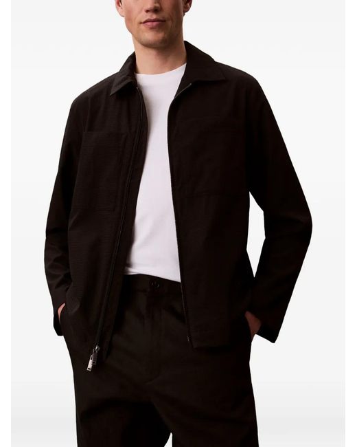 Calvin Klein Black Panelled Shirt Jacket for men