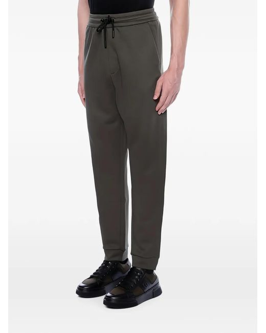 Giorgio Armani Black Drawstring Logo-Patch Track Pants for men