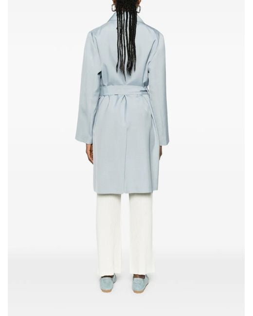 P.A.R.O.S.H. Blue Rania Long-Sleeve Belt Coat