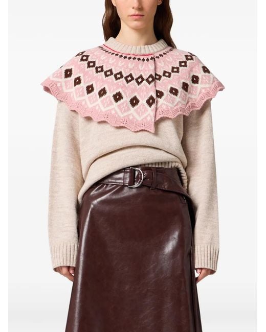 MSGM Pink Langärmeliger Pullover