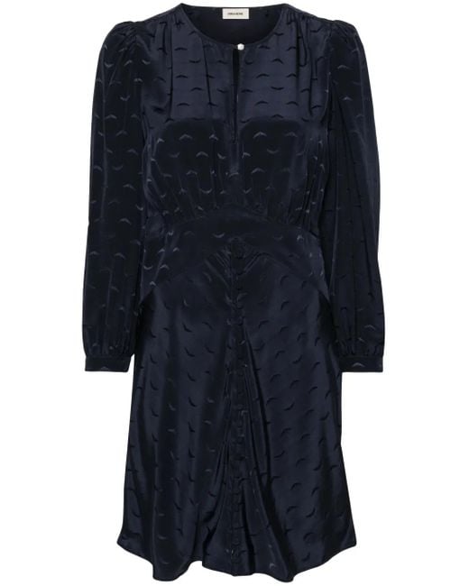 Zadig & Voltaire Blue Rhodri Wings-Jacquard Dress