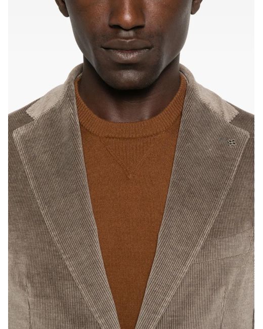 メンズ Tagliatore コーデュロイ パッチポケット ジャケット Brown