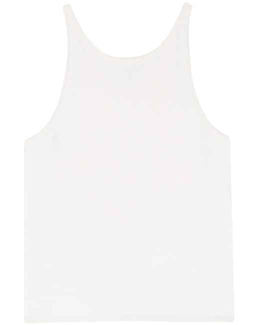Max Mara スクープネック ニットトップ White