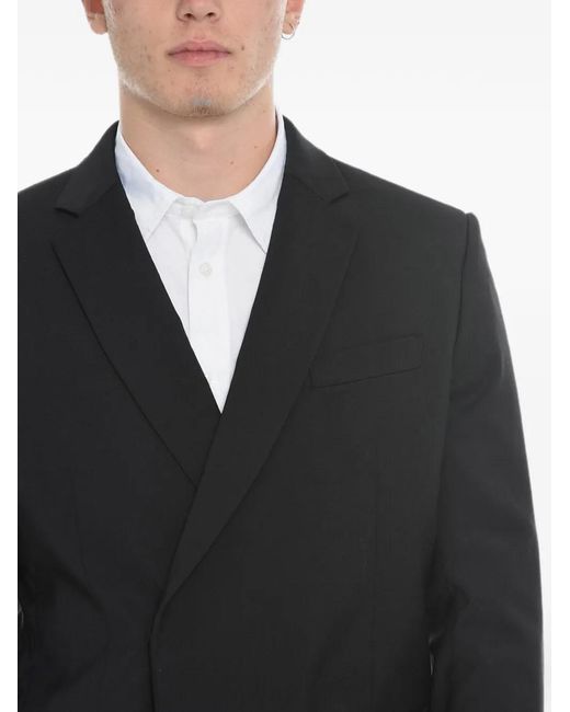Msftsrep Black Double-Breasted Logo-Print Blazer for men