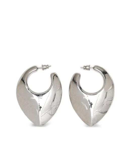 Panconesi White Heart-shaped hoop earrings
