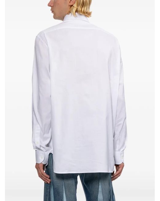 Junya Watanabe White Chemise À Imprimé Graphique for men