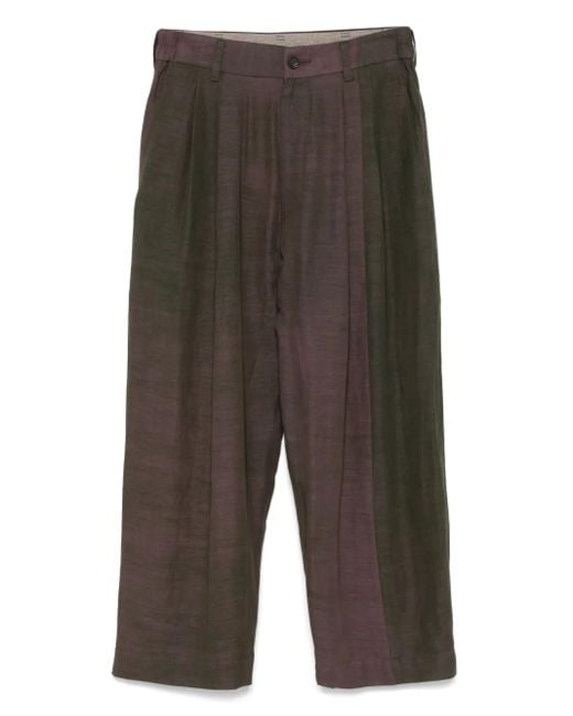 Ziggy Chen Gray Pleated Trousers for men