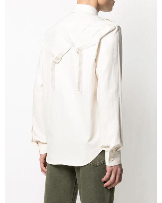Helmut Lang White Long-Sleeved Strappy Shirt for men