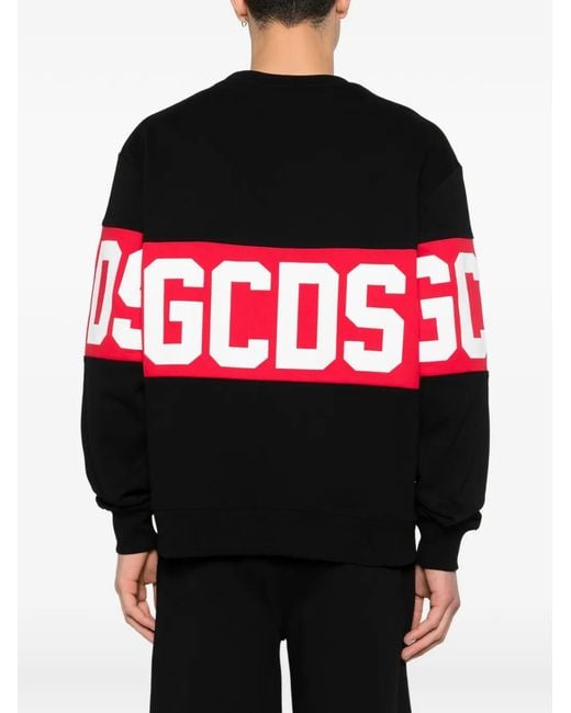 Gcds Black Logo Crew-Neck Sweater for men