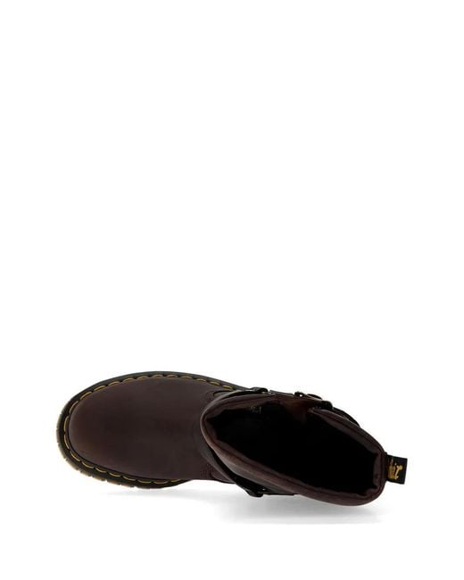 Dr. Martens Black Buckle-Strap Leather Boots
