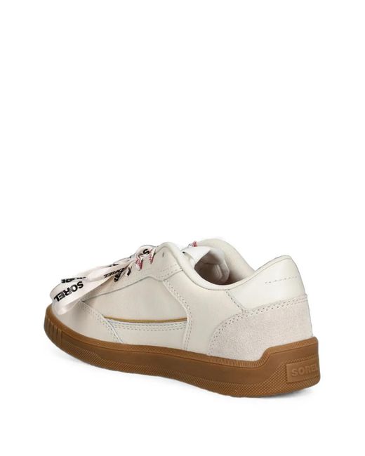 Sorel White Ona Drift Lx Logo-Lace Panelled Sneakers