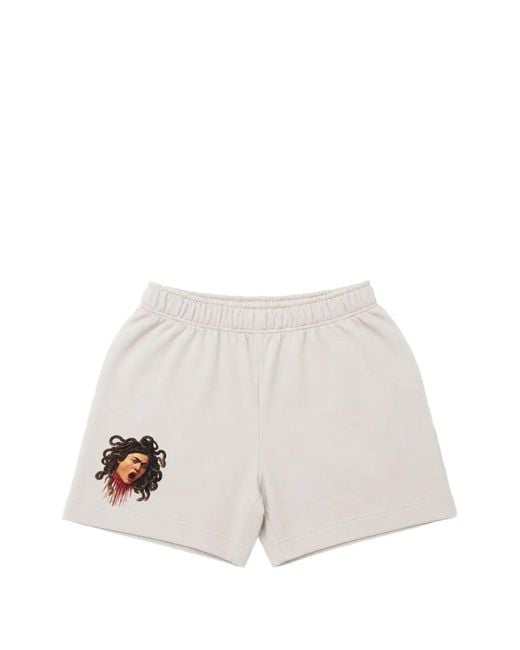 Melt White Graphic-Print Track Shorts for men