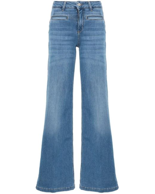 Liu Jo Blue Flared Stretch Cotton Jeans