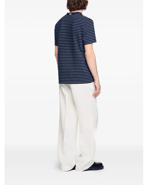 Sandro Black Striped T-Shirt for men