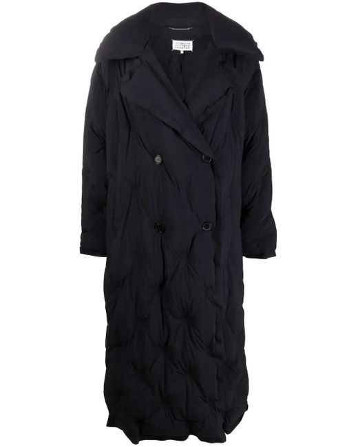Maison Margiela Black Padded Double-Breasted Coat