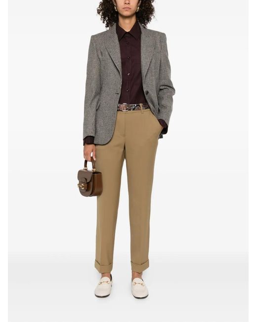 P.A.R.O.S.H. Gray Houndstooth Single-Breasted Blazer