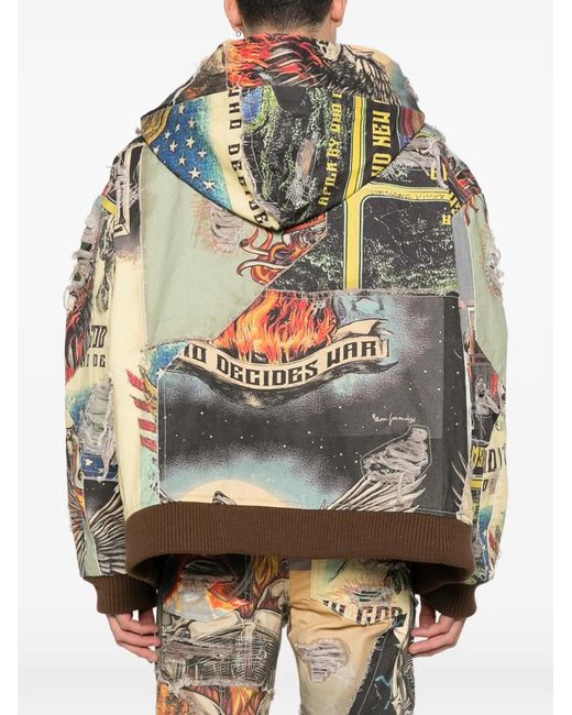 Chaqueta Con Diseño Patchwork Who Decides War de hombre de color Green