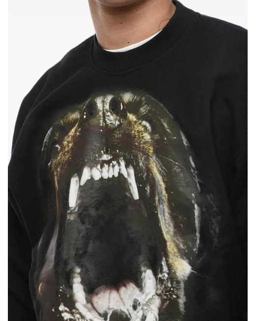 1989 STUDIO Black Graphic-Print Brushed-Cotton Sweatshirt for men