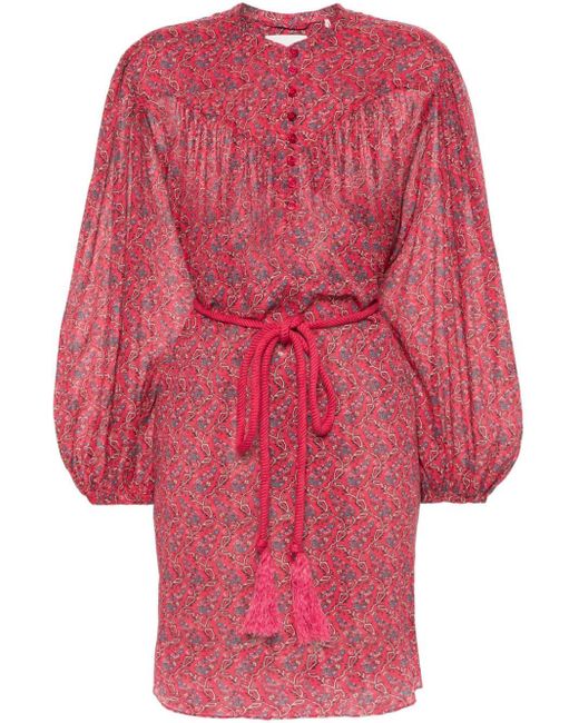 Isabel Marant Pink Kildi Kleid mit Blumen-Print