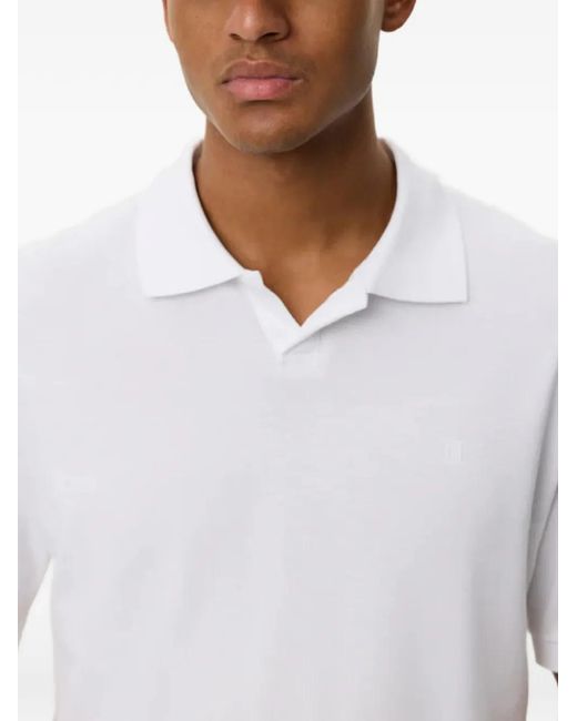 Les Deux White Short-Sleeve Logo Polo Shirt for men