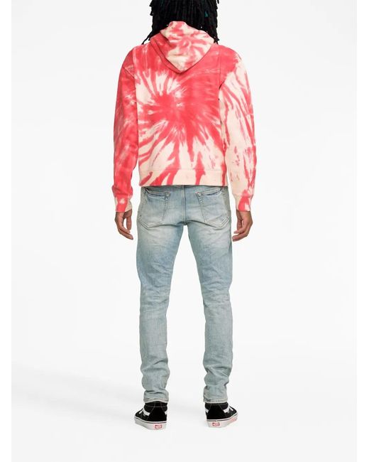 Purple Brand Red Logo-Print Tie-Dye Hoodie for men