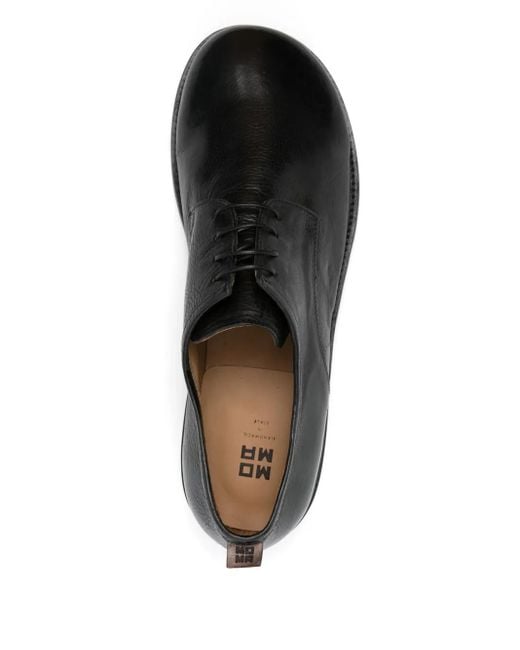 Moma Black Leather Derby Shoes for men
