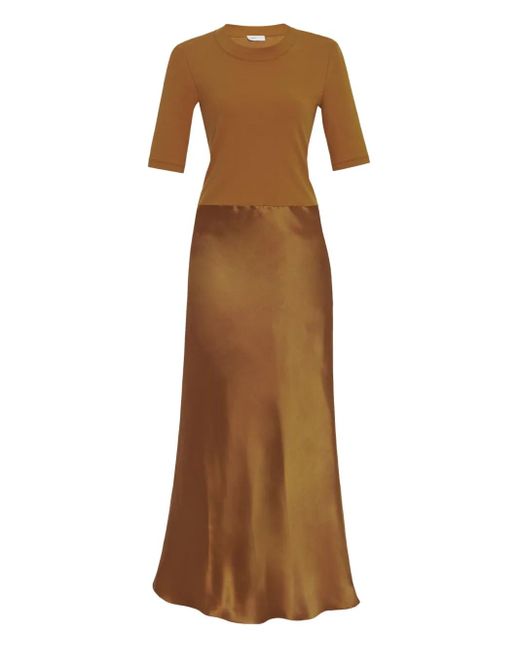 Slip dress de canalé Rosetta Getty de color Brown