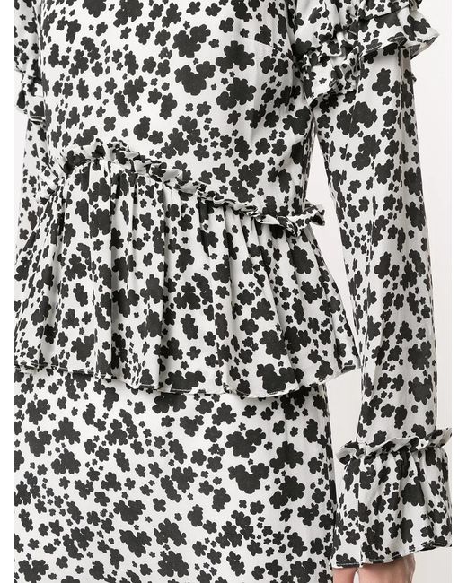 Macgraw White Parterre Blossom Print Dress
