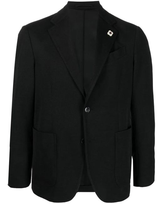 Lardini Black Buttoned-Up Single-Breasted Blazer for men