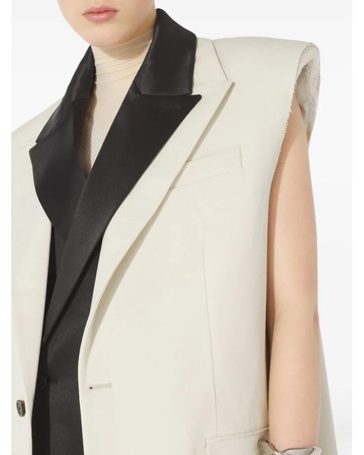 Jean Paul Gaultier White Two-Tone Design Vest
