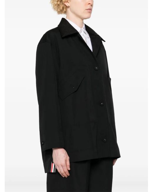 Thom Browne Black Single-Breasted Coat