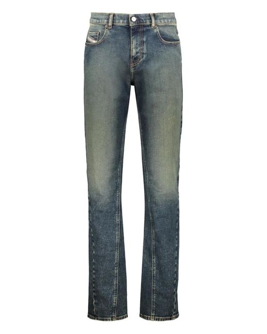 DIESEL Blue Five-Pockets Flared Jeans for men