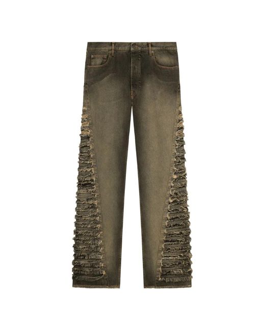 Off-White c/o Virgil Abloh Green Side Distressed Jeans for men