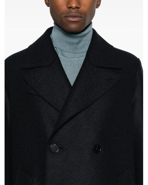 Harris Wharf London Doppelreihiger Mantel in Blue für Herren