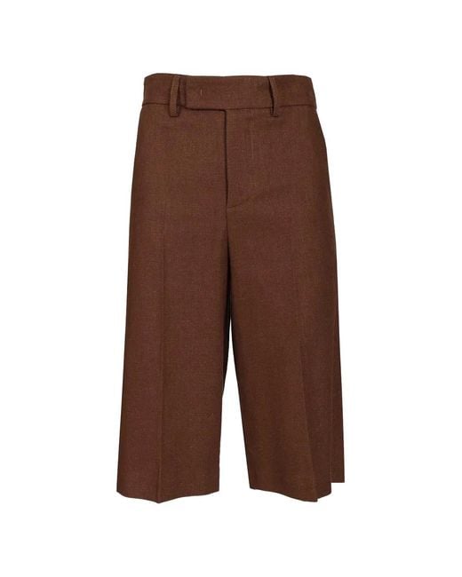 Al Duca D'aosta Brown Pressed-Crease Shorts