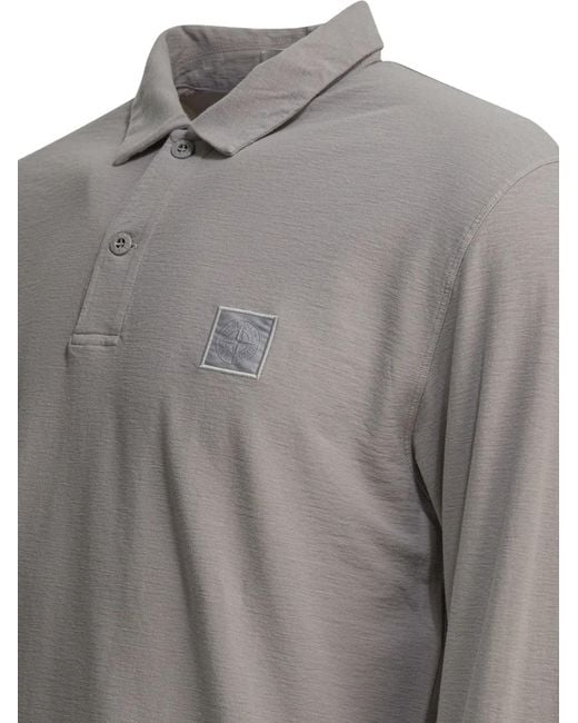 Stone Island Gray Polo À Patch Logo for men